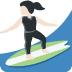 🏄🏻‍♀️ woman surfing: light skin tone display on Twitter